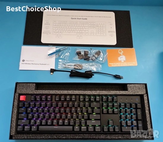 Keychron K10 Version 2 – RGB / Bluetooth / USB-C.Гейминг пълноразмерна безжична механична клавиатура