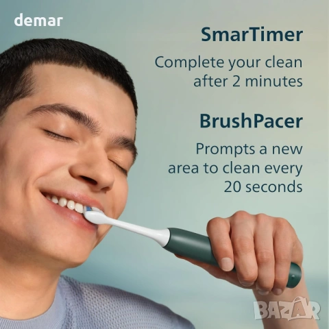 Електрическа четка за зъби Philips Sonicare 4000 Series, Тъмнозелена, HX4042/46, снимка 7 - Други - 53706740