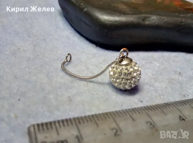 КРАСИВА ЕМАЙЛИРАНА СРЕБЪРНА АРТ ВИСУЛКА СРЕБРО ВИСОКА ПРОБА с ИСКРЯЩИ КРИСТАЛЧЕТА 49234, снимка 7 - Колиета, медальони, синджири - 49606228