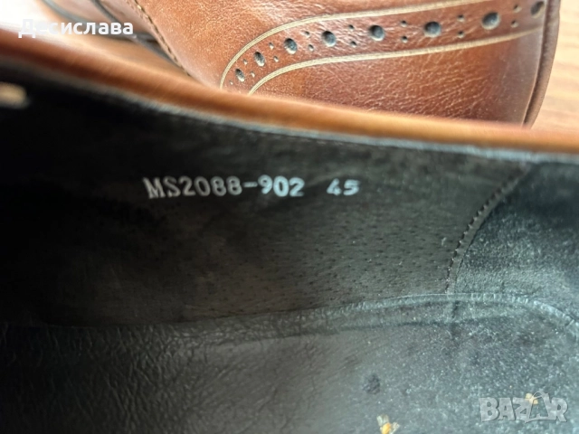 Мъжки кожени обувки, естествена кожа , 45 номер, снимка 4 - Официални обувки - 52220759