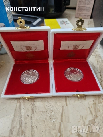 сребърни Ватикана 500 лири 1992г и 1995г UNC, снимка 11 - Нумизматика и бонистика - 53005558