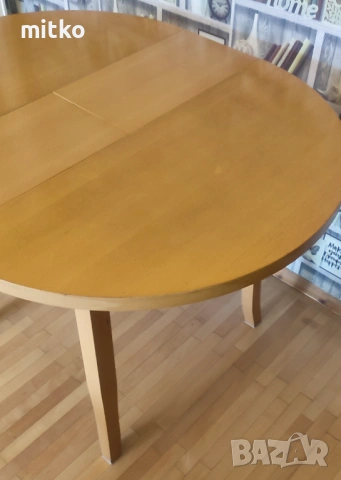 Кръгла маса – разтегателна, масив, снимка 3 - Маси - 54092312