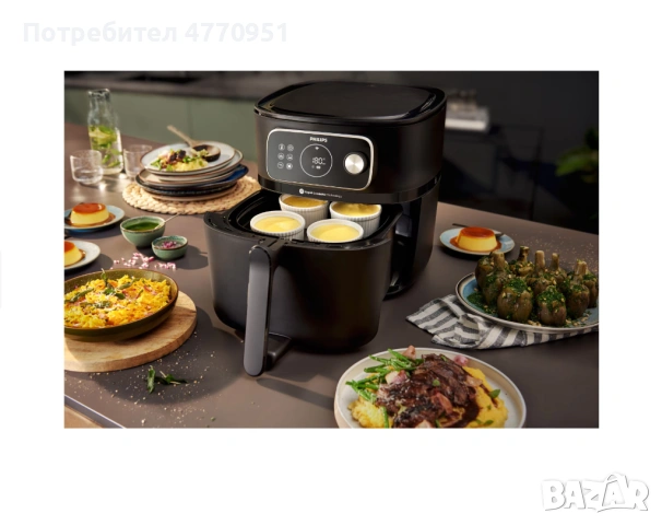 Фритюрник с горещ въздух Philips HD9876/90 серия 7000 Combi XXL, снимка 5 - Фритюрници - 53914275