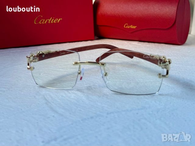 Cartier висок клас слънчеви очила Мъжки Дамски слънчеви с дървени дръжки, снимка 12 - Слънчеви и диоптрични очила - 45639990