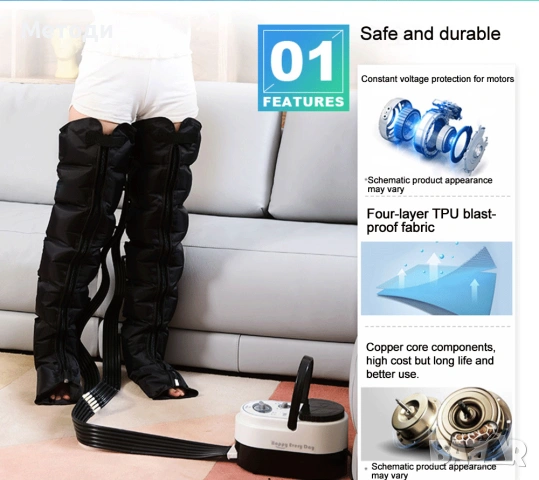 НОВ Комплект лимфопреса с 6 отделения - апарат за лимфен дренаж, снимка 3 - Медицинска апаратура - 54206289