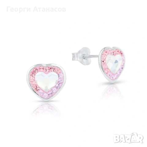 Сребърни обеци La Senja с кристали Swarovski, снимка 3 - Обеци - 53796533