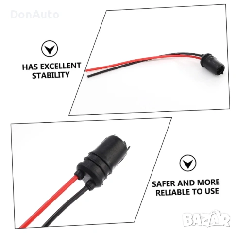 W5W T10 Фасунга с кабел за габаритни крушки, снимка 4 - Аксесоари и консумативи - 53134690