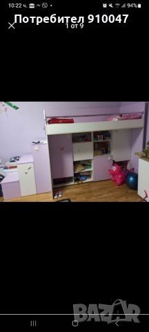 Детско обзавеждане в лилаво и бяло, снимка 1 - Мебели за детската стая - 45805034