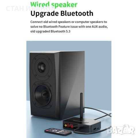 Безжичен стерео аудио приемник и предавател D400, Bluetooth 5.3, USB, TF Card, Optical, снимка 17 - Аудиосистеми - 45673181