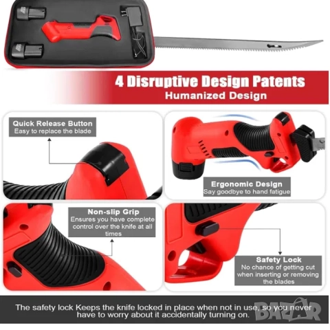 Електрически професионален комплект нож за филетиране на риба, ножове, снимка 6 - Обзавеждане на кухня - 52211802