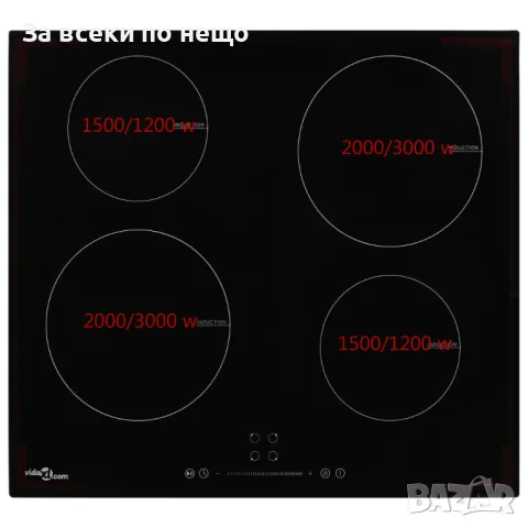 Индукционен плот с 4 котлона, сензорен контрол, стъкло, 7000 W Код P403