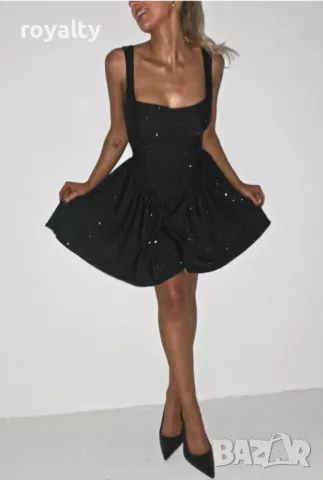 Сатенени рокли с камъни Различни цветове , снимка 2 - Рокли - 49824145