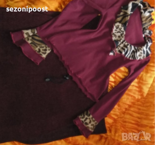 👠Дамска стилна блузка с тигрови елементи-ХС,С,М,Л🌹👠🌹