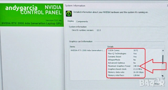 Dell Precision 7780/Core i7-13850HX/RTX Ada 2000 8GB/16GB RAM/512GB SSD/17.3 FHD IPS 100% DCI-P3 , снимка 16 - Лаптопи за работа - 53268474