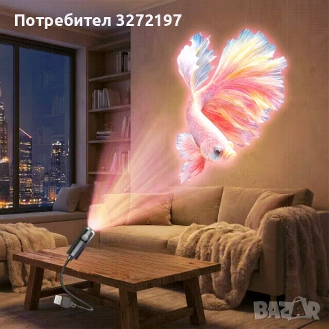 Преносим USB проектор за морски живот с нощна светлина - LED със 4 сменяеми слайдове , снимка 5 - Прожектори - 54165684