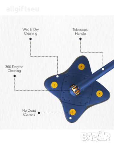 Многофункционален четириъгълен МОП 360°, снимка 7 - Мопове, кофи, четки и метли - 44967793