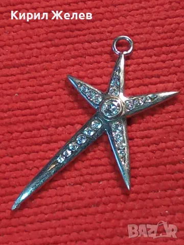 СКЪПОЦЕНЕН ЗВЕЗДОВИДЕН СРЕБЪРЕН МЕДАЛЬОН РОДИРАНО СРЕБРО 925 с БЛЕСТЯЩИ ФАСЕТИРАНИ ЦИРКОНИ 47893, снимка 11 - Колиета, медальони, синджири - 49001385