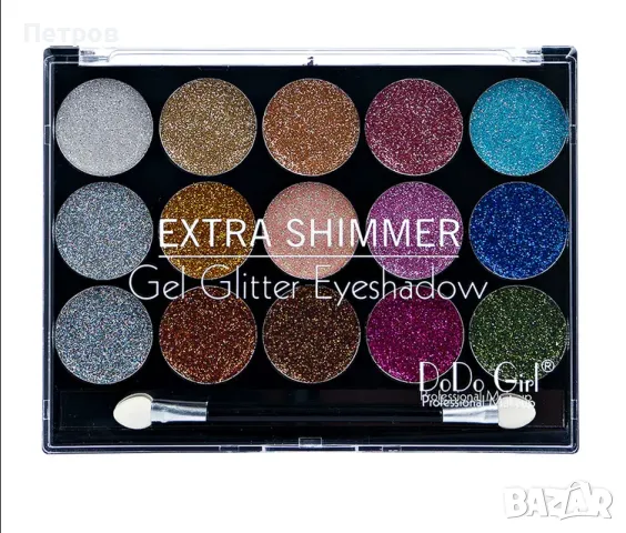 Професионален грим Extra Shimmer Gel Glitter Eyeshadow, снимка 1 - Декоративна козметика - 47904632