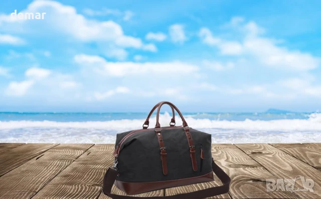 Платнена чанта за пътуване с голям капацитет 40-50 литра, черна, снимка 9 - Чанти - 50442865