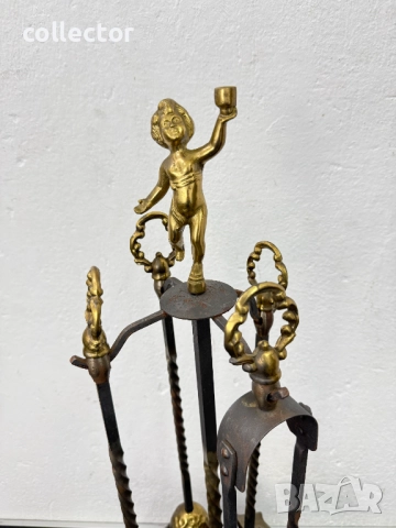 Комплект инструменти / прибури за камина. №7793, снимка 2 - Антикварни и старинни предмети - 52927658