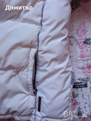 Бяло дамско зимно яке М-Л размер, снимка 6 - Якета - 52007329