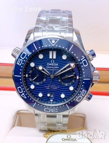 Omega Seamaster Diver 300M Chronograph 44mm Steel Blue Wave Dial Ceramic