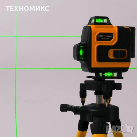 4D Лазерен Нивелир Kraft Royal с 16 Линии – Пълен Компелкт с Тринога и Аксеосари, снимка 9 - Измервателни инструменти - 51591973