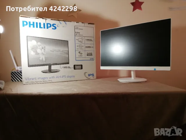 Монитор PHILIPS 234E5 23"(58.4cm) FullHD, снимка 1 - Монитори - 47358373