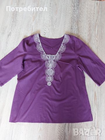 Дамска блуза с бродерия ХЛ-2ХЛ , снимка 2 - Блузи с дълъг ръкав и пуловери - 45439169