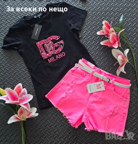 Dolce&Gabbana Дамски Къс Летен Комплект Тениска И Къси Панталонки Долче И Габана - 2 Цвята Код VL-40, снимка 3 - Комплекти - 50249167