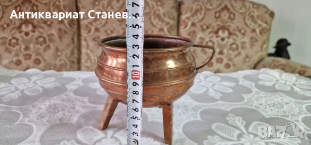 Медна малка кашпа, снимка 6 - Саксии и кашпи - 52103283