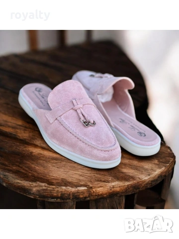 Loro Piana Дамско Розово Сабо Естествен Велур 36-40 Номер Лоро Пиана