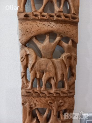 Изключително красива и детайлно изработена дърворезба.  Африкански животни., снимка 4 - Декорация за дома - 45719197
