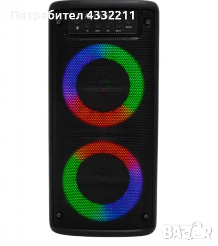 Преносима колона 2 х 3" КТS-1527, 20W, Bluetooth, FM, LED светлина, снимка 3 - Аудиосистеми - 48378431