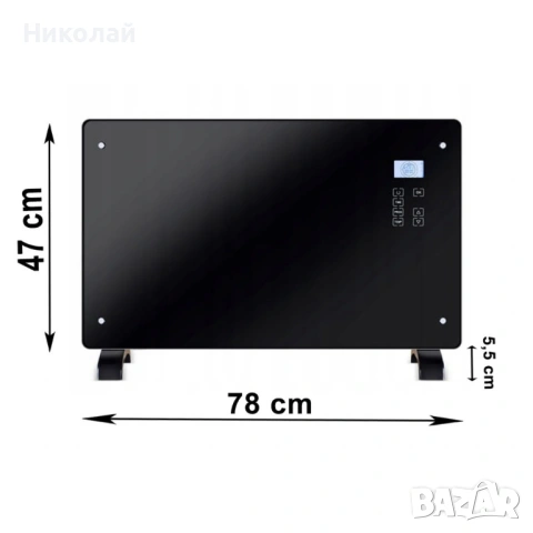 Електрически конвектор Heltes 2000W – Стилен и ефективен отоплителен уред с LCD дисплей и седмично п, снимка 4 - Отоплителни печки - 53090363