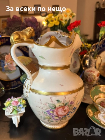 C. Tielsch and Company (C.T.) cobalt mark, Waldenburg – Altwasser, Germany (Poland). 1870 Код P1729, снимка 4 - Вази - 52970127