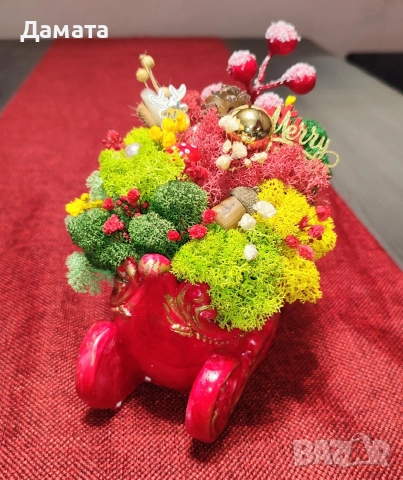 Коледни кашпи със скандинавски мъх , снимка 5 - Коледни подаръци - 52888394