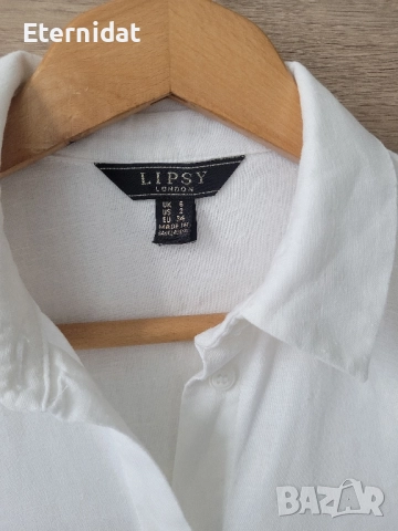 Бяла риза LIPSY лен , снимка 3 - Ризи - 51788727