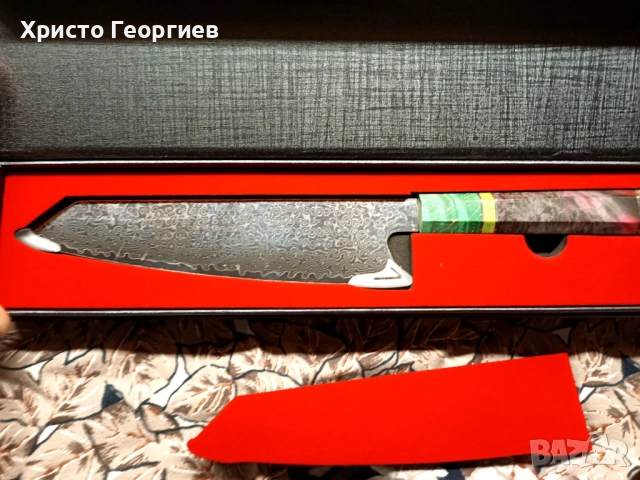 Японски нож Kiritsuke (Кирицуке) - Дамаска стомана, снимка 9 - Други стоки за дома - 54029726