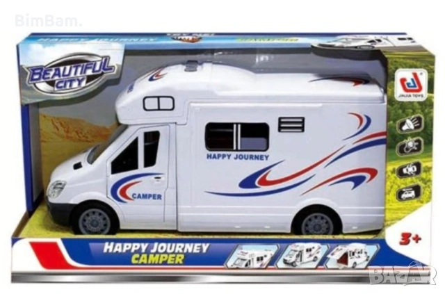 Интерактивна играчка кемпер с отварящи се врати, със светлини и звуци / Happy Journey Camper