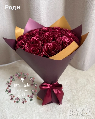 Вечни сатенени рози, снимка 2 - Изкуствени цветя - 52895433