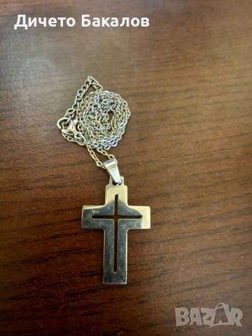 Сребърно колие с кръст - sterling silver 925, снимка 2 - Колиета, медальони, синджири - 51635070
