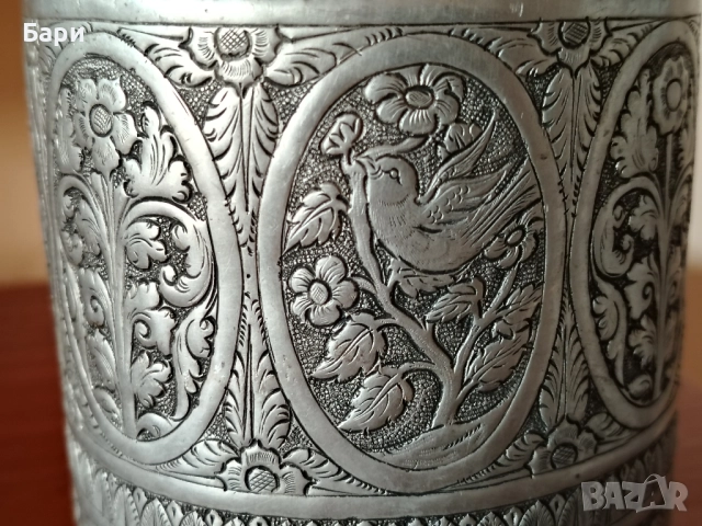 Стара сребърна красива основа за наргиле,ваза,шише..., снимка 11 - Колекции - 51600802