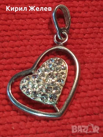 НЕЖЕН АЖУРЕН СРЕБЪРЕН МЕДАЛЬОН СЪРЧИЦЕ РОДИРАНО СРЕБРО 925 ПРОБА с БЛЕСТЯЩИ ЦИРКОНИ 48895, снимка 8 - Колиета, медальони, синджири - 49142226