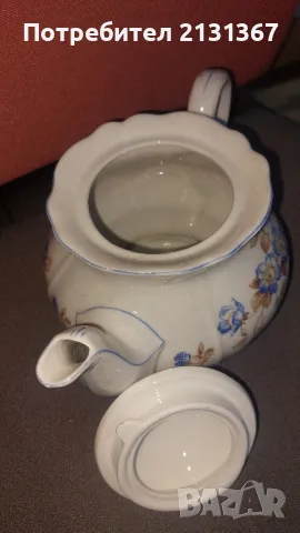 чайник, барок, бароков, изида, синя роза, снимка 4 - Антикварни и старинни предмети - 49883062