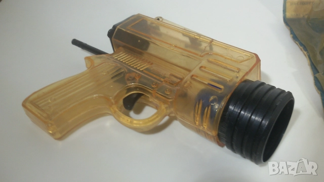 Ретро играчка пистолет с топче с пружина, снимка 6 - Антикварни и старинни предмети - 51668812
