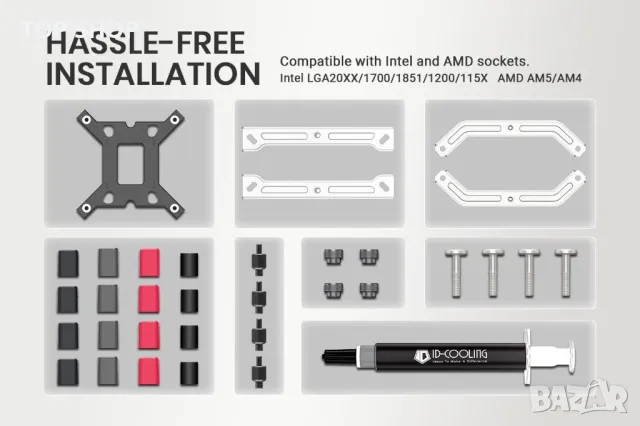 ID-COOLING FROZN A610 ARGB WHITE Въздушен охладител за процесор 6 топлинни тръби, 120 мм FDB вентила, снимка 4 - Захранвания и кутии - 49731137