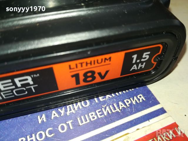 black+decker lithium 18v battery pack 1404240858, снимка 2 - Винтоверти - 45261779