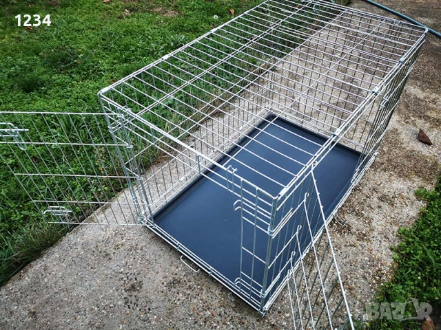 транспортна клетка метална сгъваема 92x58x62см за куче, стационар