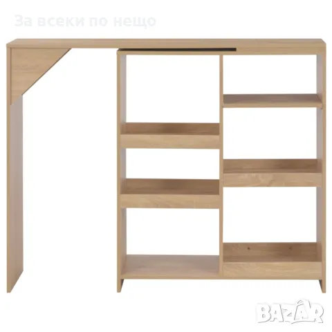 Бар маса с подвижен рафт, цвят дъб, 138x40x120 см Код P446, снимка 3 - Маси - 50062656